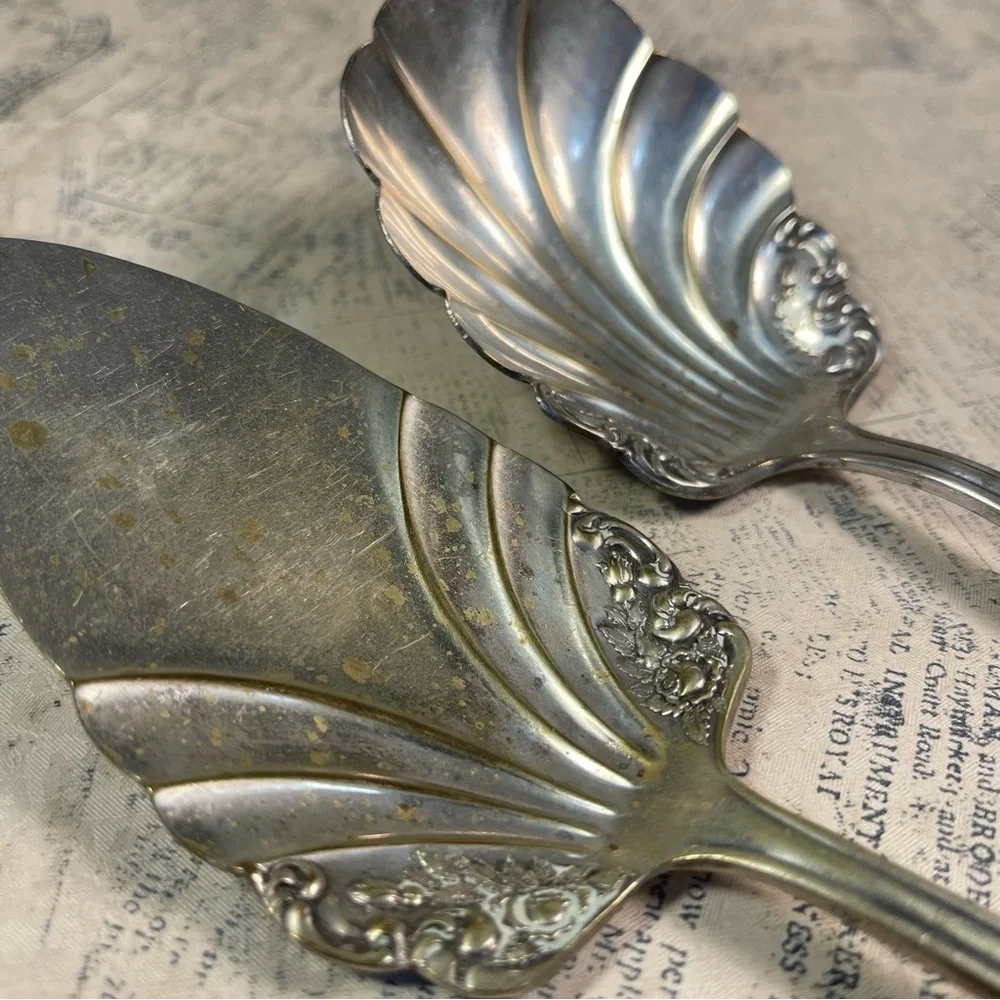 Royal Plate Co. Solid Serving Spoon and Cake Serving 1905 